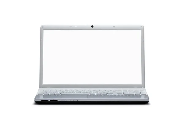Laptop em branco isolado no fundo branco — Fotografia de Stock