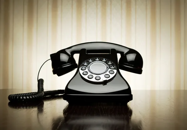 Retro black telephone — Stock Photo, Image