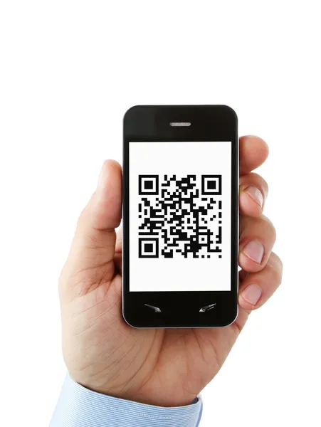 QR code on a smart phone — Stock Photo, Image
