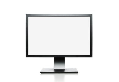 Blank PC monitor with path clipart