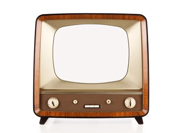 Вінтажний порожній телевізор з контуром — стокове фото