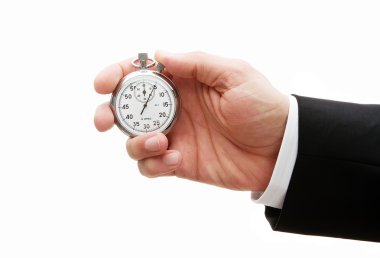 Stopwatch In Human Hand clipart