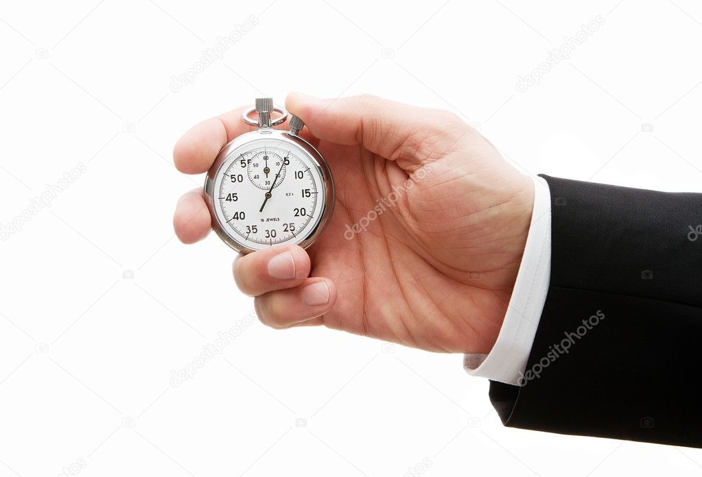Stopwatch In Human Hand