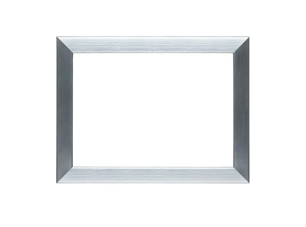 Prázdný stříbrný rám s ořezovou cestou — Stock fotografie