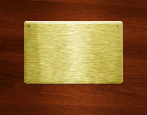 Placa dorada en blanco —  Fotos de Stock