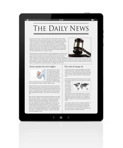 Business news at digital tablet — Stock Photo, Image