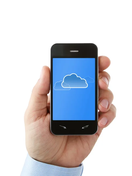 Computación en nube en el teléfono inteligente — Foto de Stock