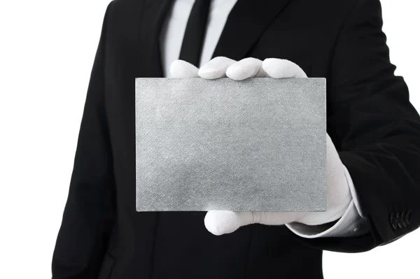 Blank Silver Card With Copy Space — Stock Photo, Image