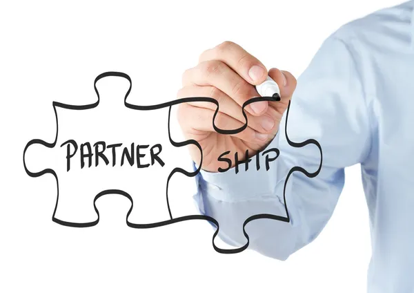 Partnership puzzle concept — Stock Photo, Image