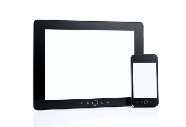 Smartphone vuoto e tablet digitale — Foto Stock