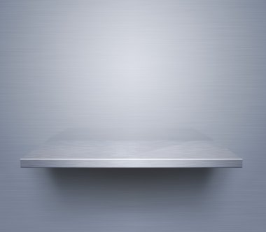 Brushed metal shelf clipart