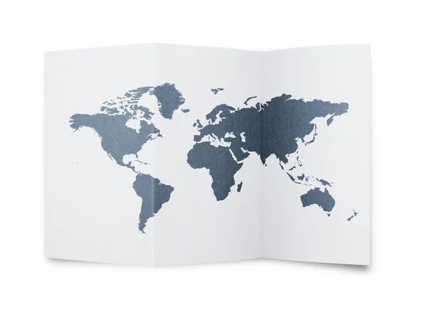Maailman kartta paperiarkille — kuvapankkivalokuva