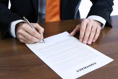 Signing a contract clipart