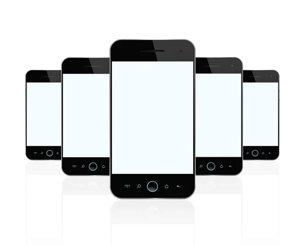 Blank smart phones with clipping path — Stock Photo, Image