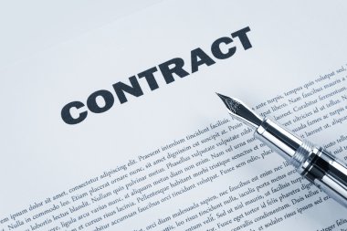 Contract with pen clipart