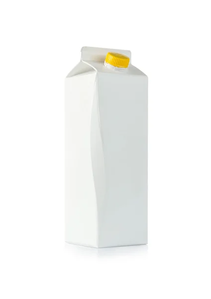 Caixa de leite em branco — Fotografia de Stock