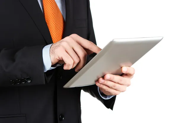 Trabajar en una tableta digital — Foto de Stock