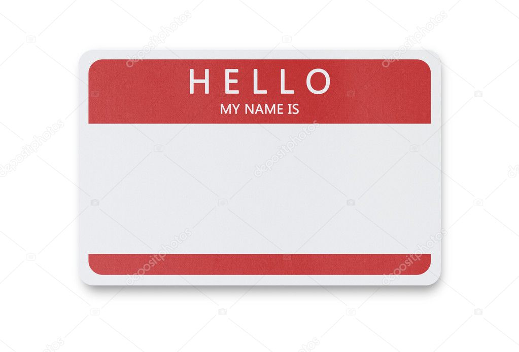 Blank name tag with copy space