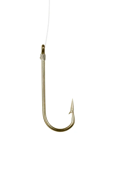 Golden fishing hook — Stock Photo, Image