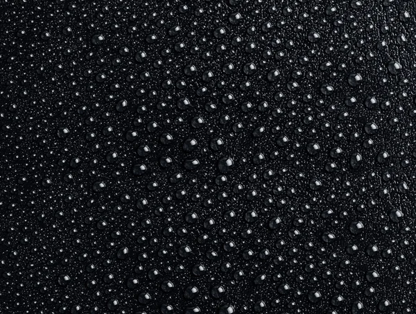 Vízcseppek fekete háttér — Stock Fotó
