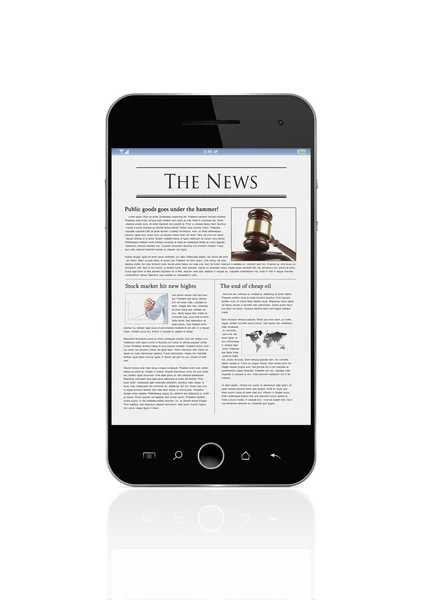 News on the smart phone — Stock Photo, Image
