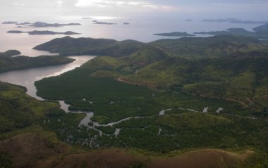 uçak pencere Filipinler'den göster