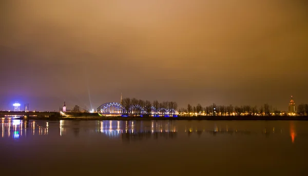 stock image Riga Latvia night city