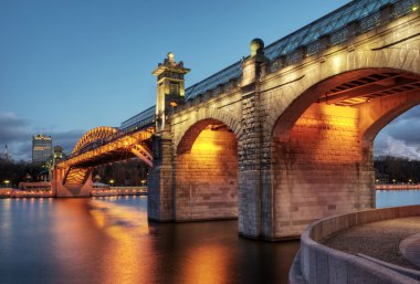 Pushkinsky bridge evening view clipart