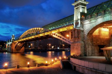 Pushkinsky bridge in Moscow clipart