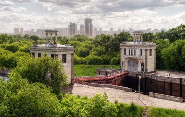 Floodgates on the Moscow canal clipart