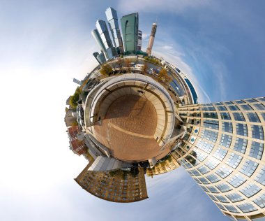 360 derece panorama Moskova-City, mini gezegen stili