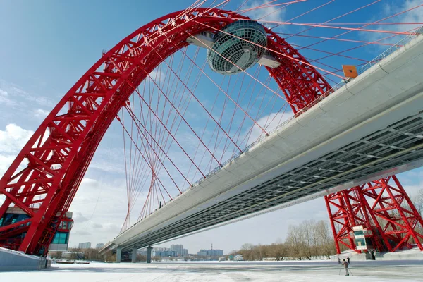 Modern suspended bridge in Moscow — Stock Photo, Image