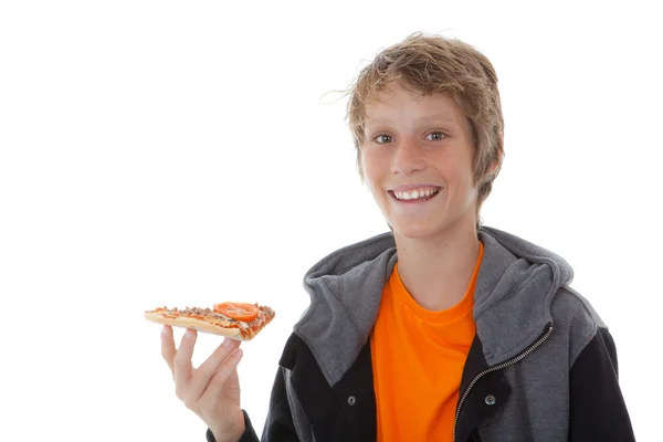 Eating pizza — Stock Photo, Image