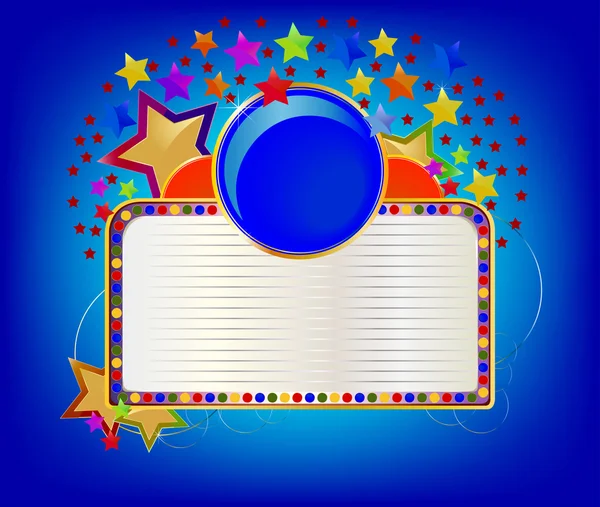 Blauwe cirkel en wit bord — Stockvector