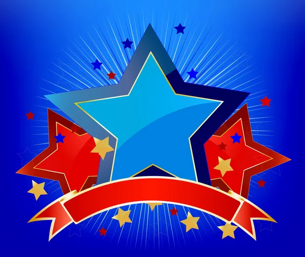 美しいエレガントな青い星 — ストックベクタ