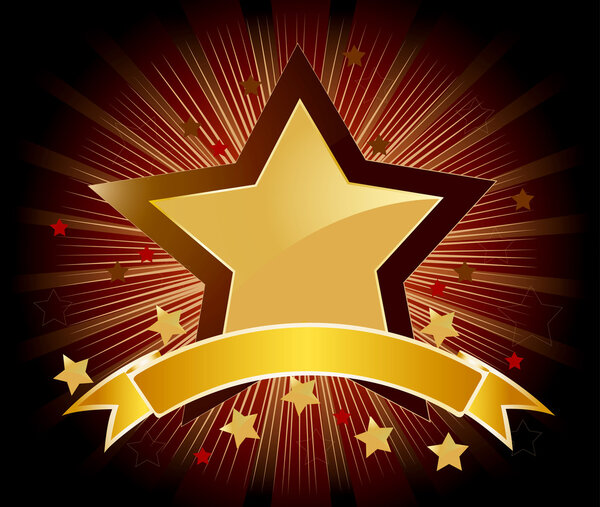 Golden stars abstract background