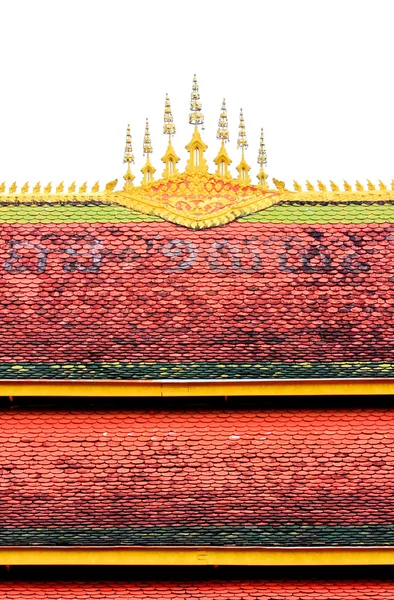 在老挝庙的屋顶 — 图库照片
