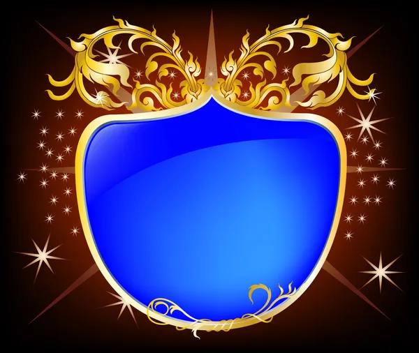 Elegante scudo blu e thai modello di sfondo — Vettoriale Stock