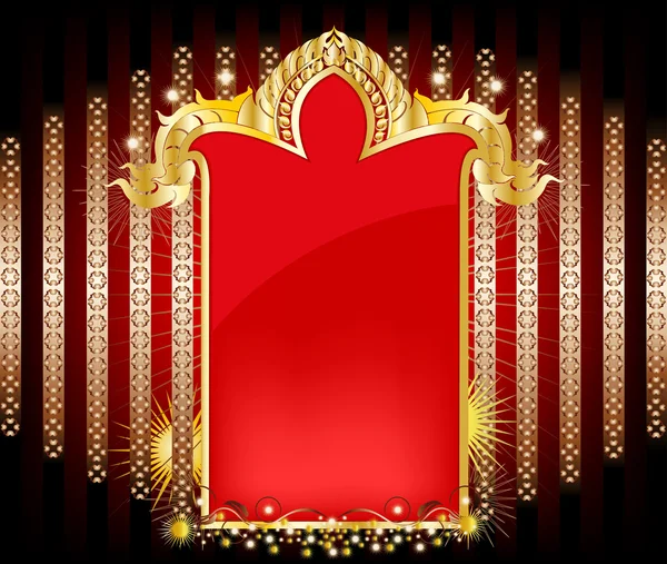 Елегантний золотий візерунок і червоний простір — стоковий вектор