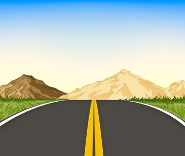 Nature and highway landscape clipart