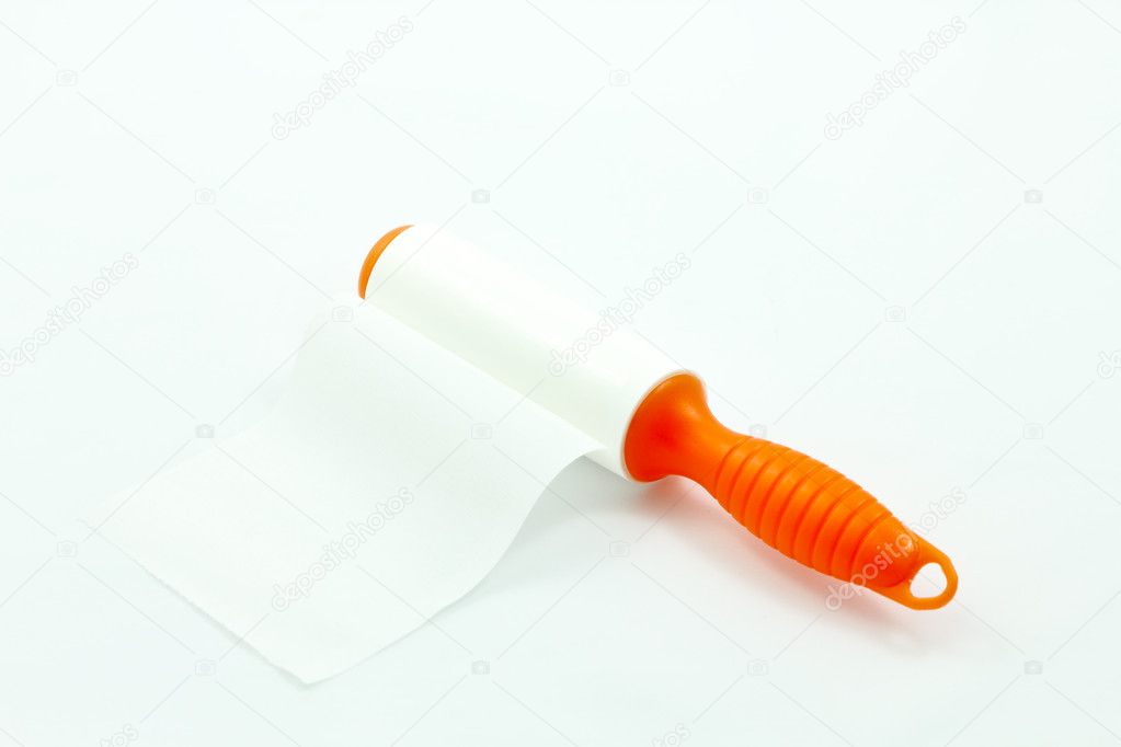 Lint roller on a white background