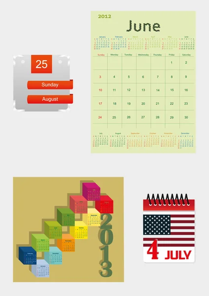 Набір календарі — стоковий вектор