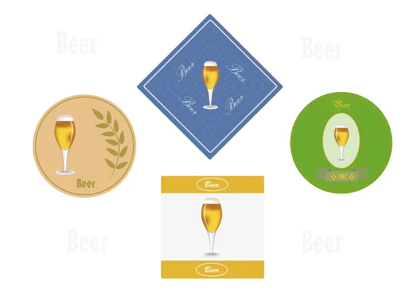 Label under a beer glass — Stock Vector