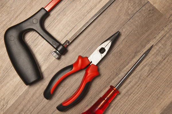 Working tools on a board, a close up — Stock Photo, Image