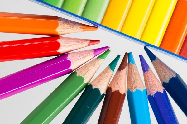 Советы цветных карандашей, закрыть — стоковое фото