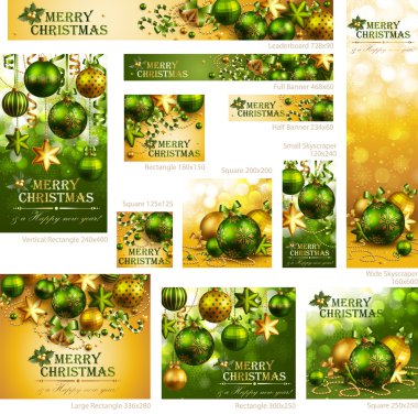 Collection of Christmas banners clipart