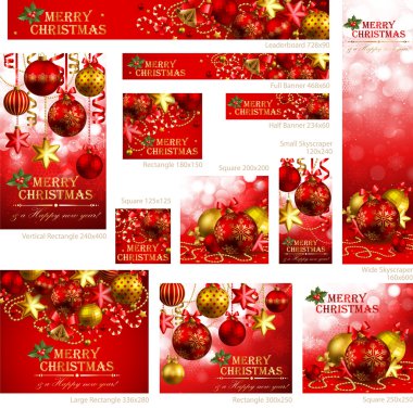 Collection of Christmas banners clipart