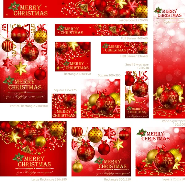 Collection de bannières de Noël — Image vectorielle