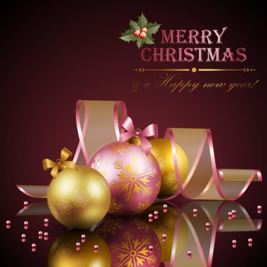 Christmas background with balls clipart