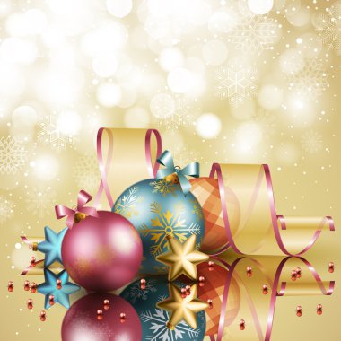 Christmas background with balls clipart